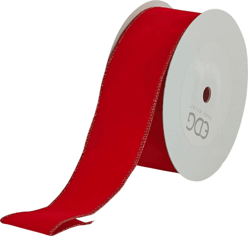 Nastro "Calume" rosso scuro per decorazioni e confezioni natalizie, da 50 mm x 20 metri - 2