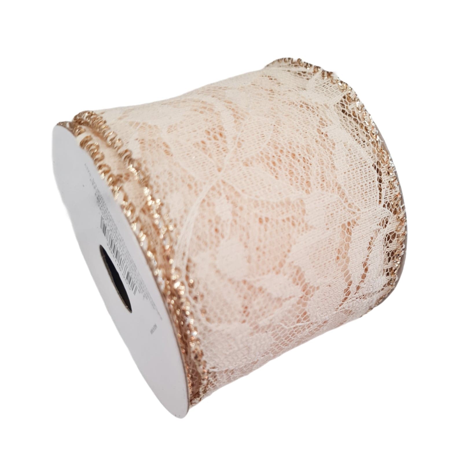 Nastro in Pizzo Avorio 75 mm x 4 mt per confezioni natalizie - 2