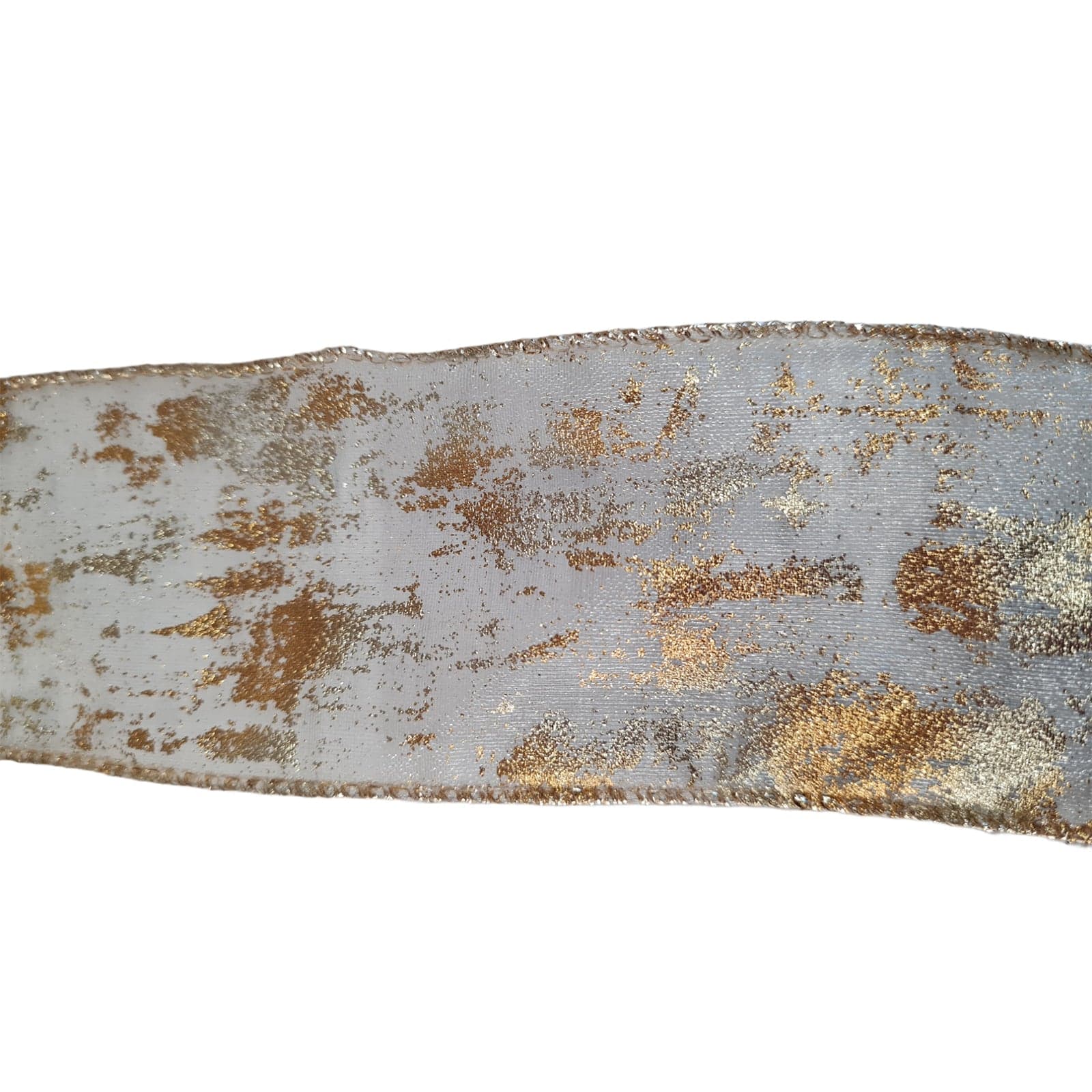 Nastro in tessuto Oro Anticato 75 mm x 4 mt per confezioni natalizie - 2