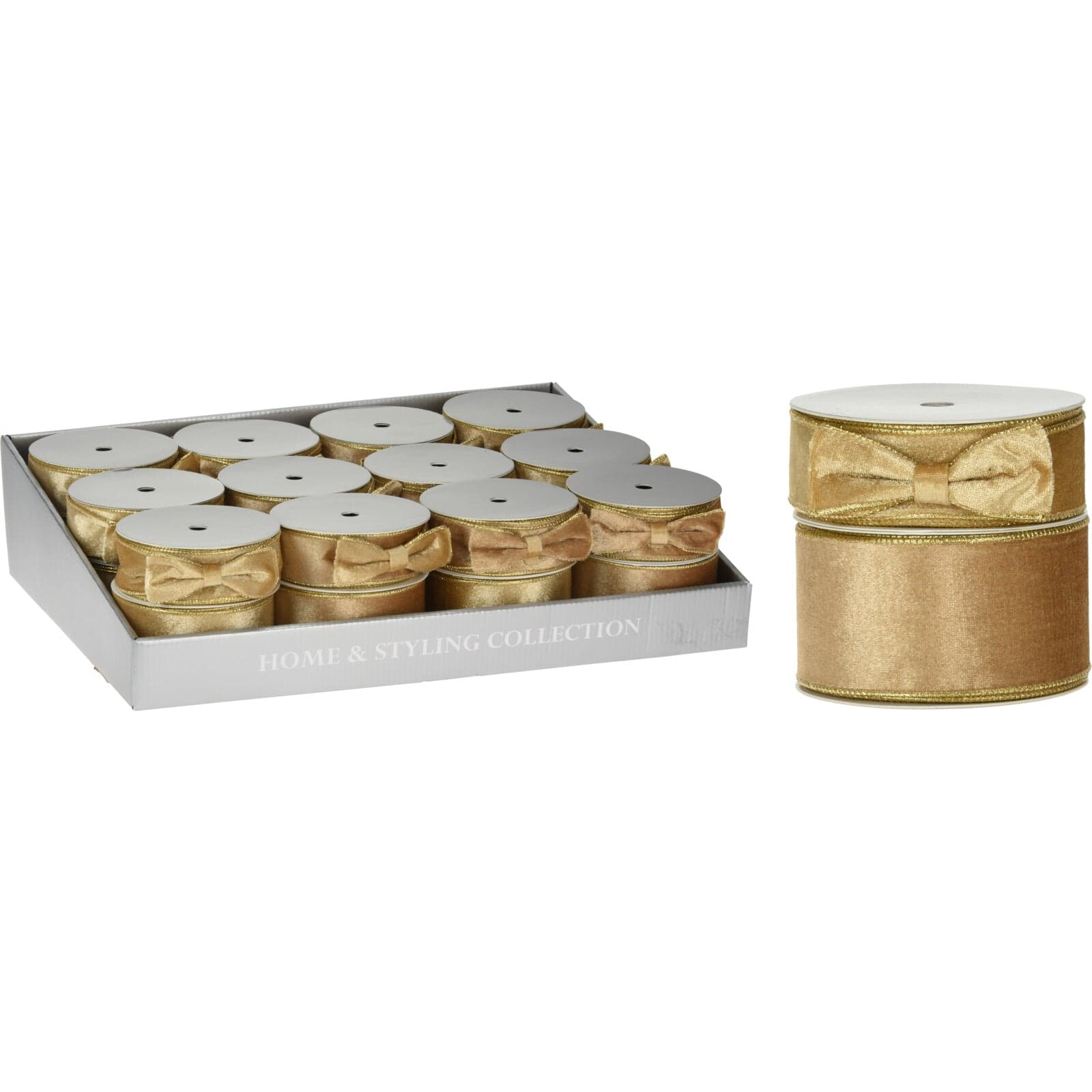 Nastro doppio Raso 4,5 mt per decorazioni e confezioni natalizie - 3