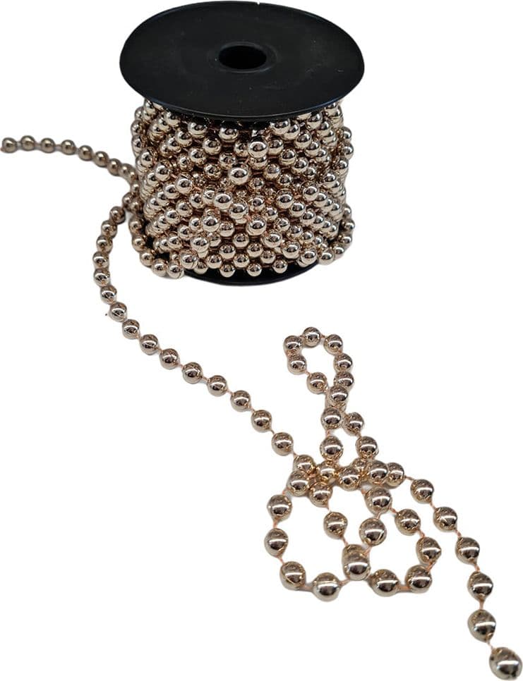 Nastro cordoncino con perle  8 mm x 4 mt per decorazioni e confezioni natalizie - 2