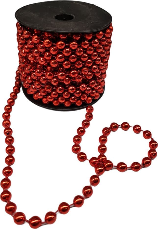 Nastro cordoncino con perle  8 mm x 4 mt per decorazioni e confezioni natalizie - 3