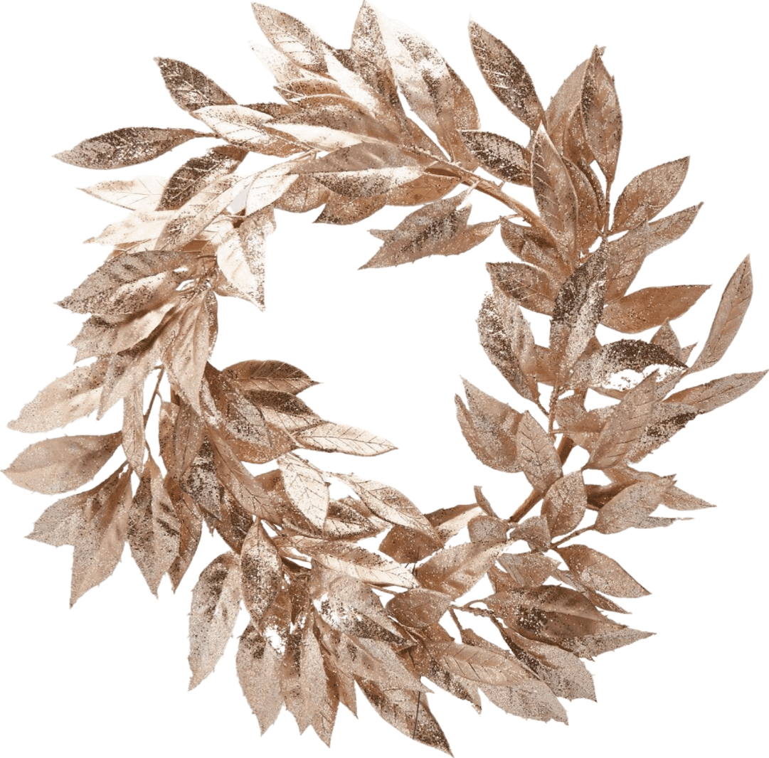 Corona di Lauro "Olis" decorazione per interno con glitter oro Ø 50 cm