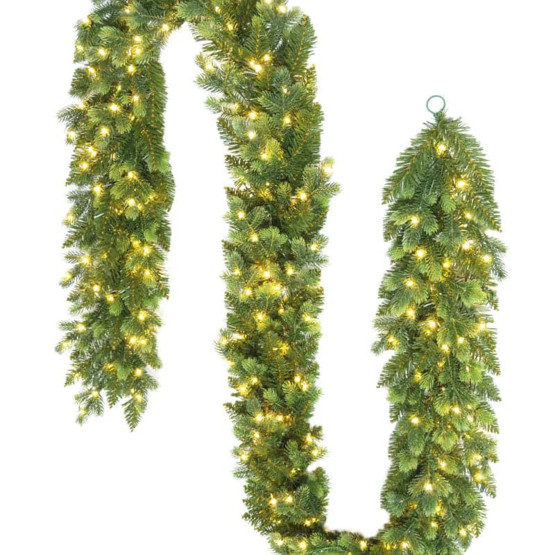 Ghirlanda natalizia "Galloway" in PE effetto real Touch, con LED da 270 cm - 3
