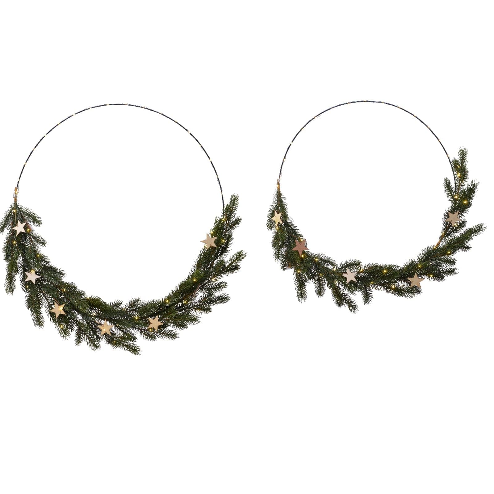 Ghirlanda tonda natalizia, anello decorativo con LED luminosi per interno da 65 cm, set da 2 pezzi - 2