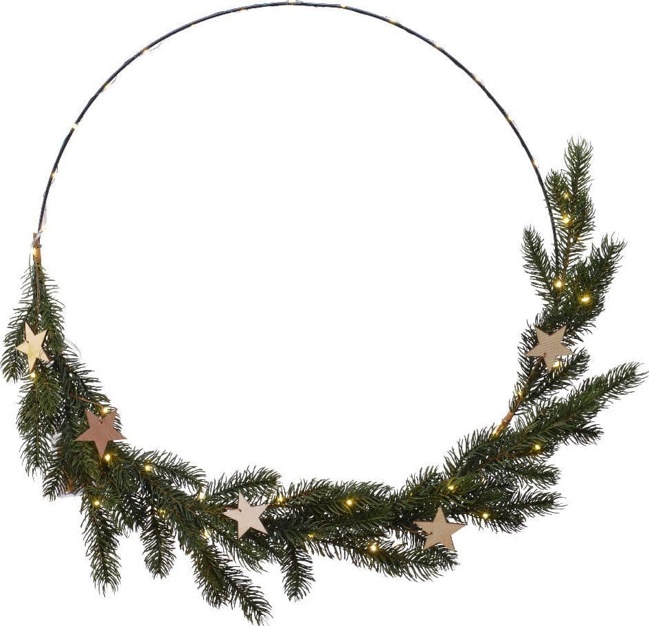 Ghirlanda tonda natalizia, anello decorativo con LED luminosi per interno da 65 cm, set da 2 pezzi - 4