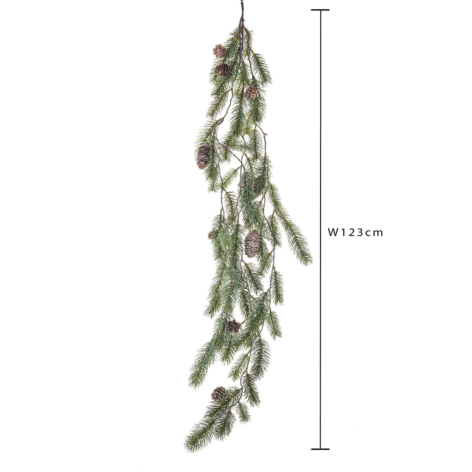 Festone con punte di Abete Glitter pigne ghirlanda decorativa color verde da 123 cm - 2