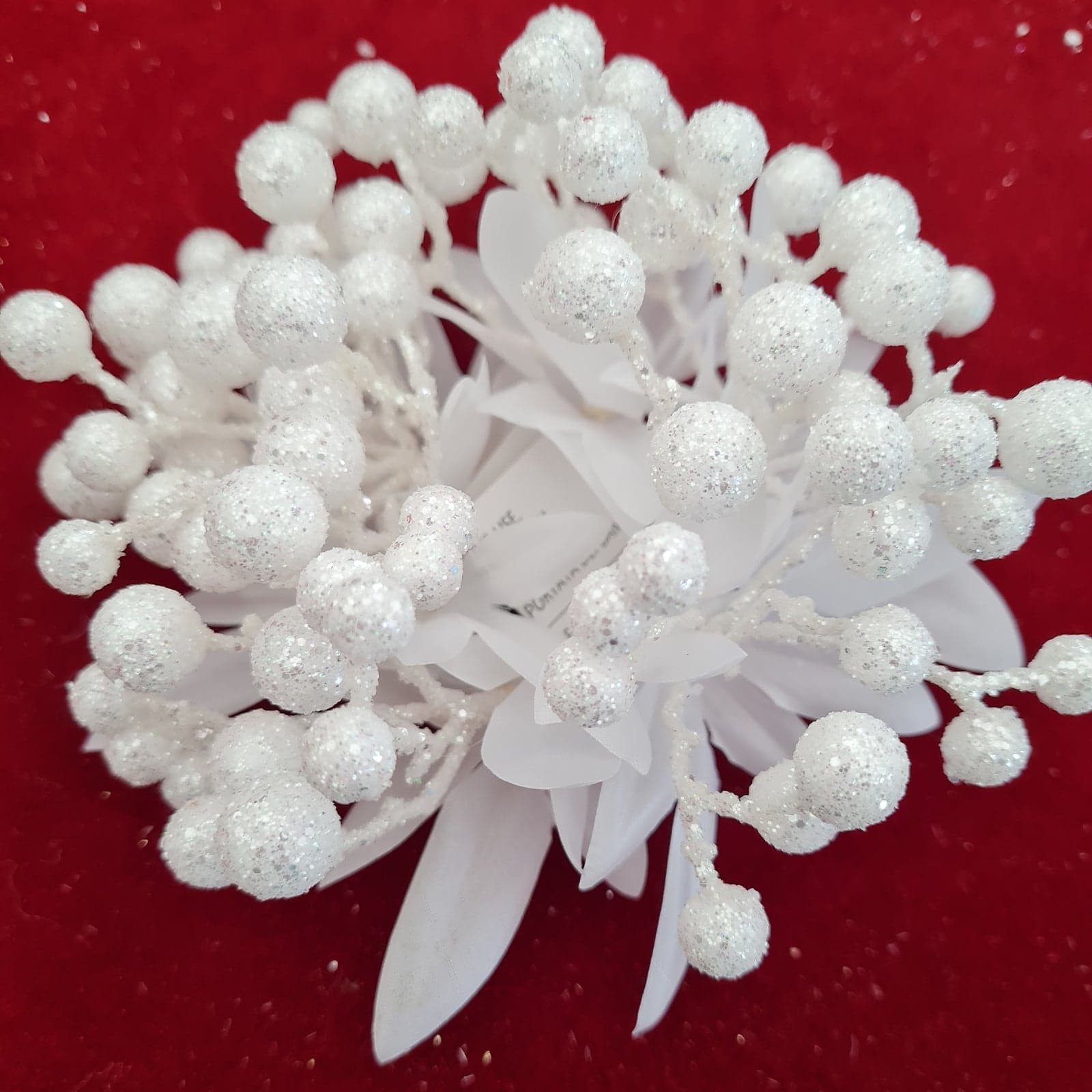 Corona vischio bianco "Mille Bacche" per tavola e dietro porta decorazione natalizia da Ø 14 cm - 2