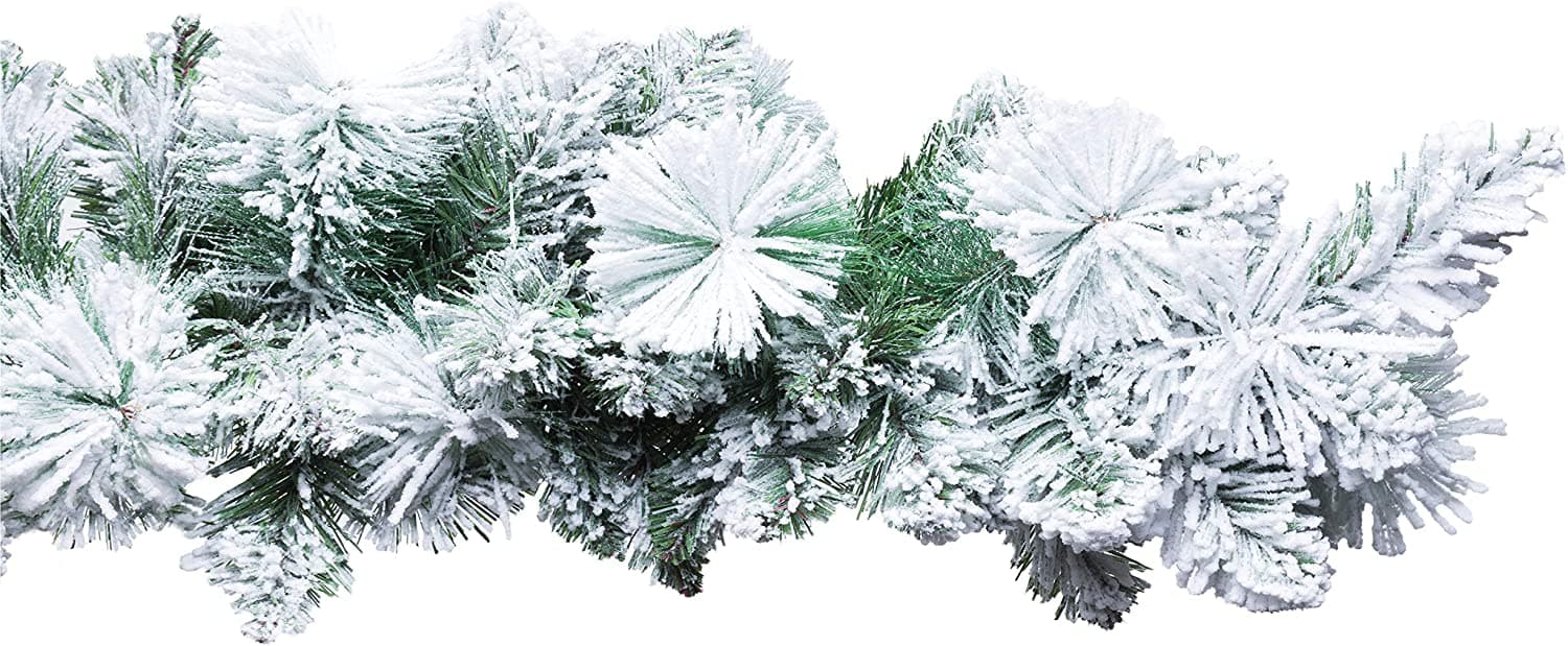 Festone innevato in PVC+Flock, Boa Natalizia, Ghirlanda da esterno 270 cm - 4