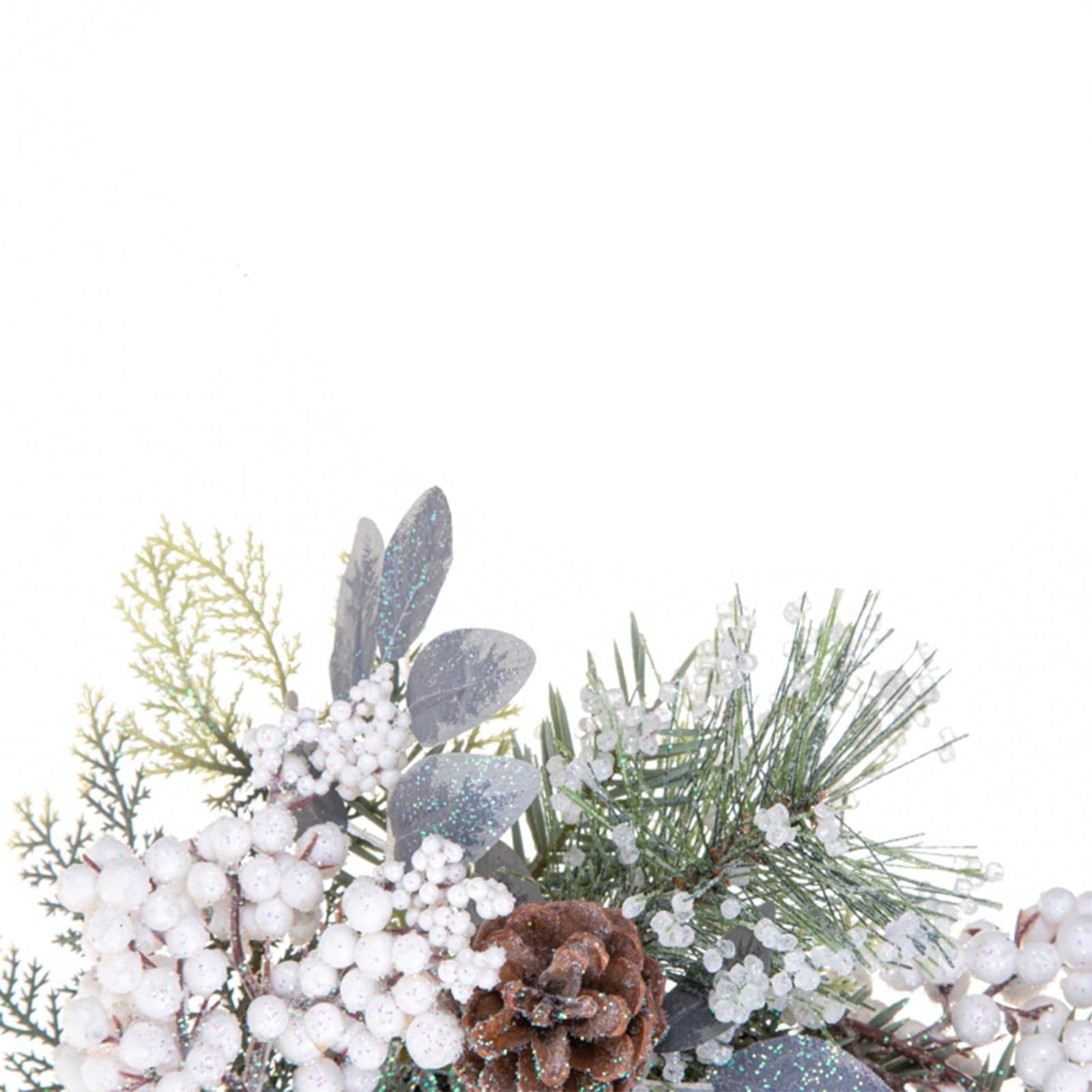 Ghirlanda retro porta natalizia con Perle e Pigne, centro tavola Ø 30 cm - 2