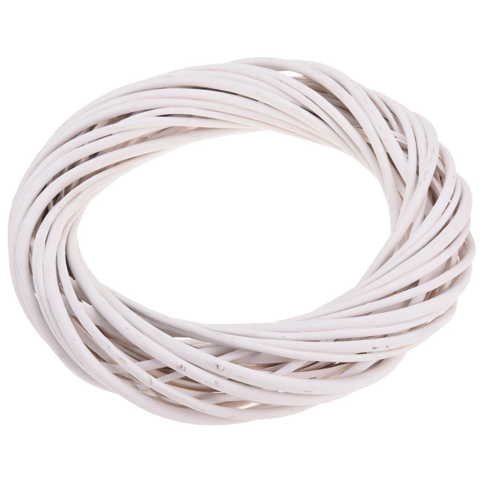 Ghirlanda retro porta natalizio in vimini intrecciato Bianco da Ø 35 cm