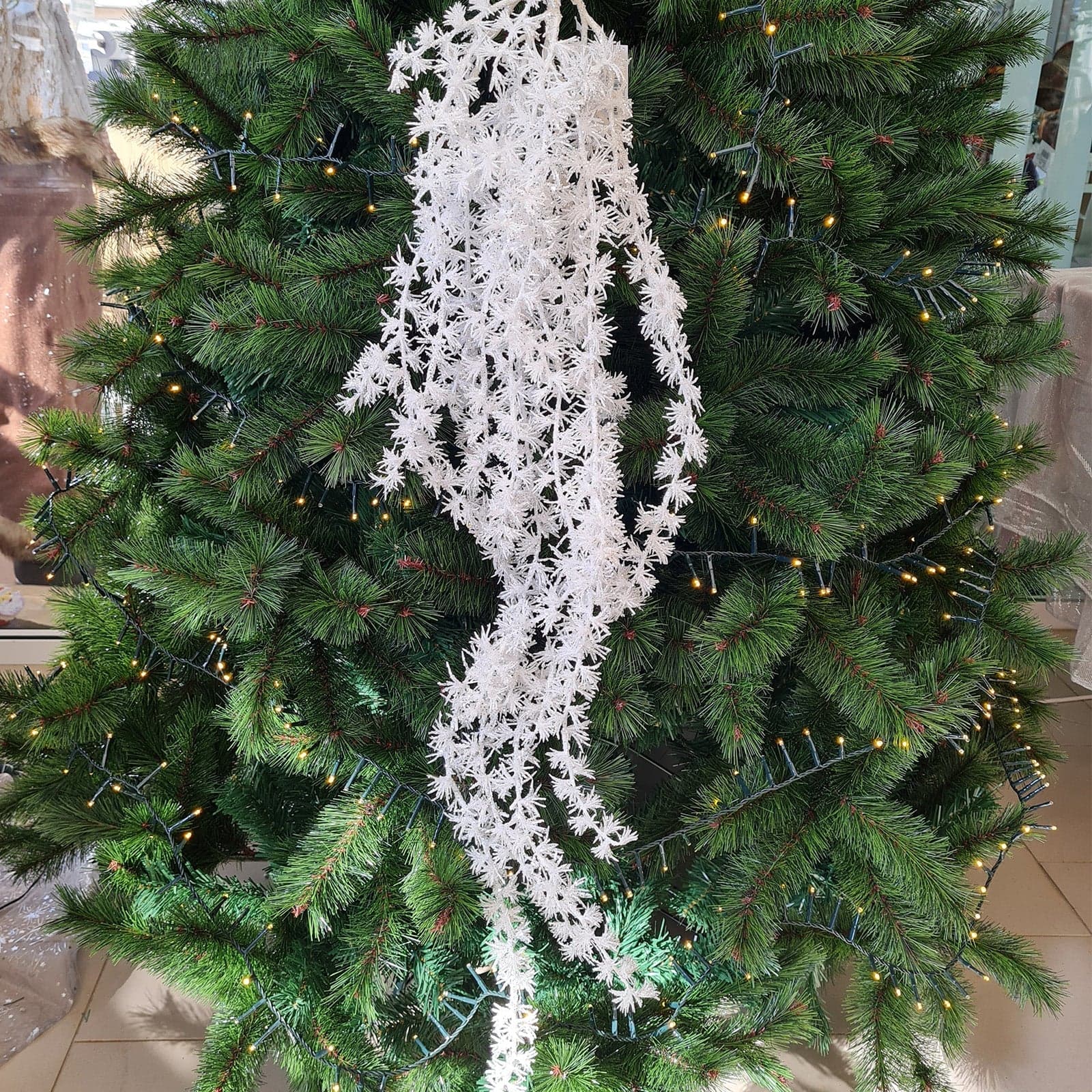 Ghirlanda di natale Cedro pendente Bianco decorazione natalizia h 92 cm - 3