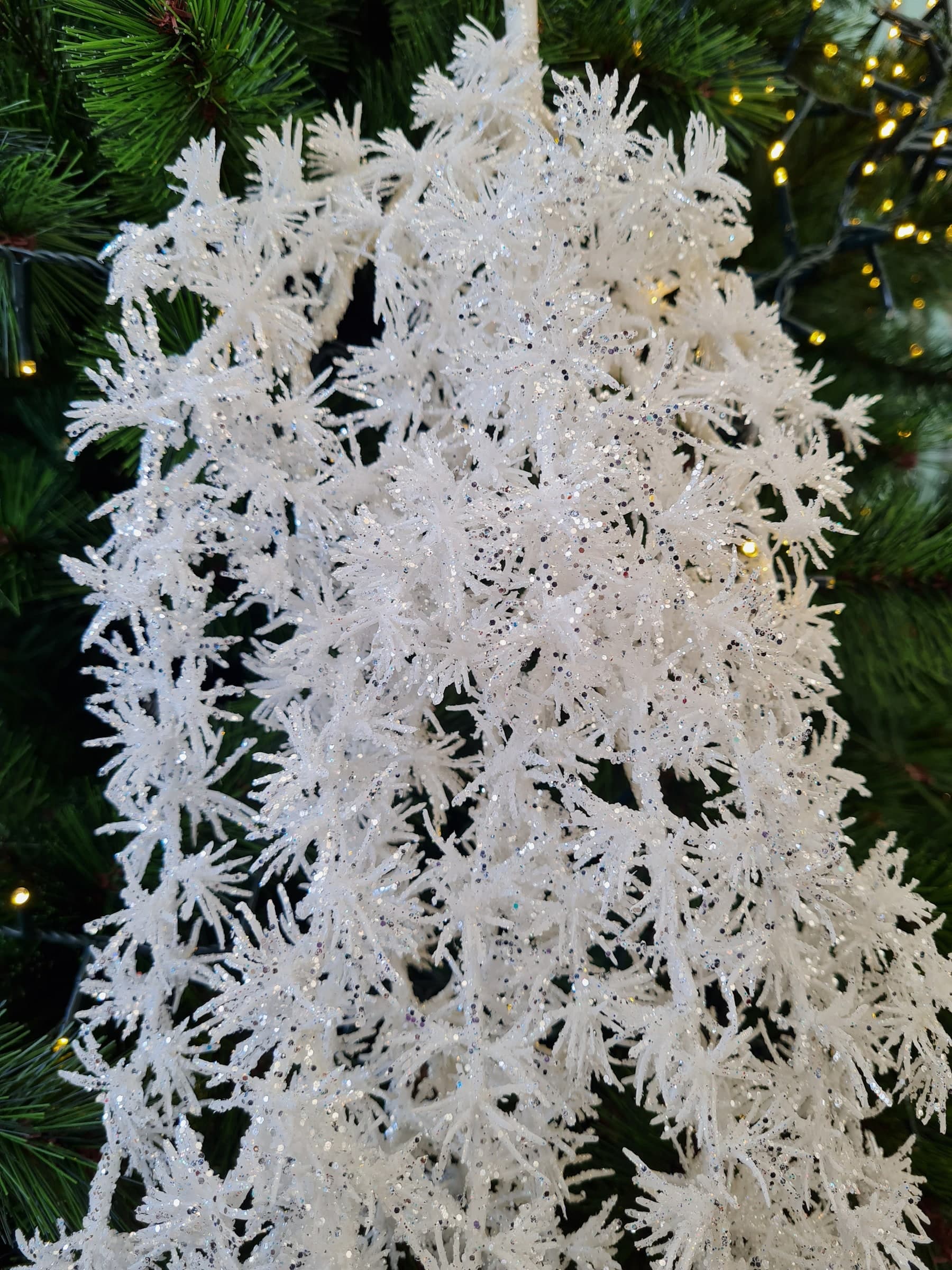 Ghirlanda di natale Cedro pendente Bianco decorazione natalizia h 92 cm - 4