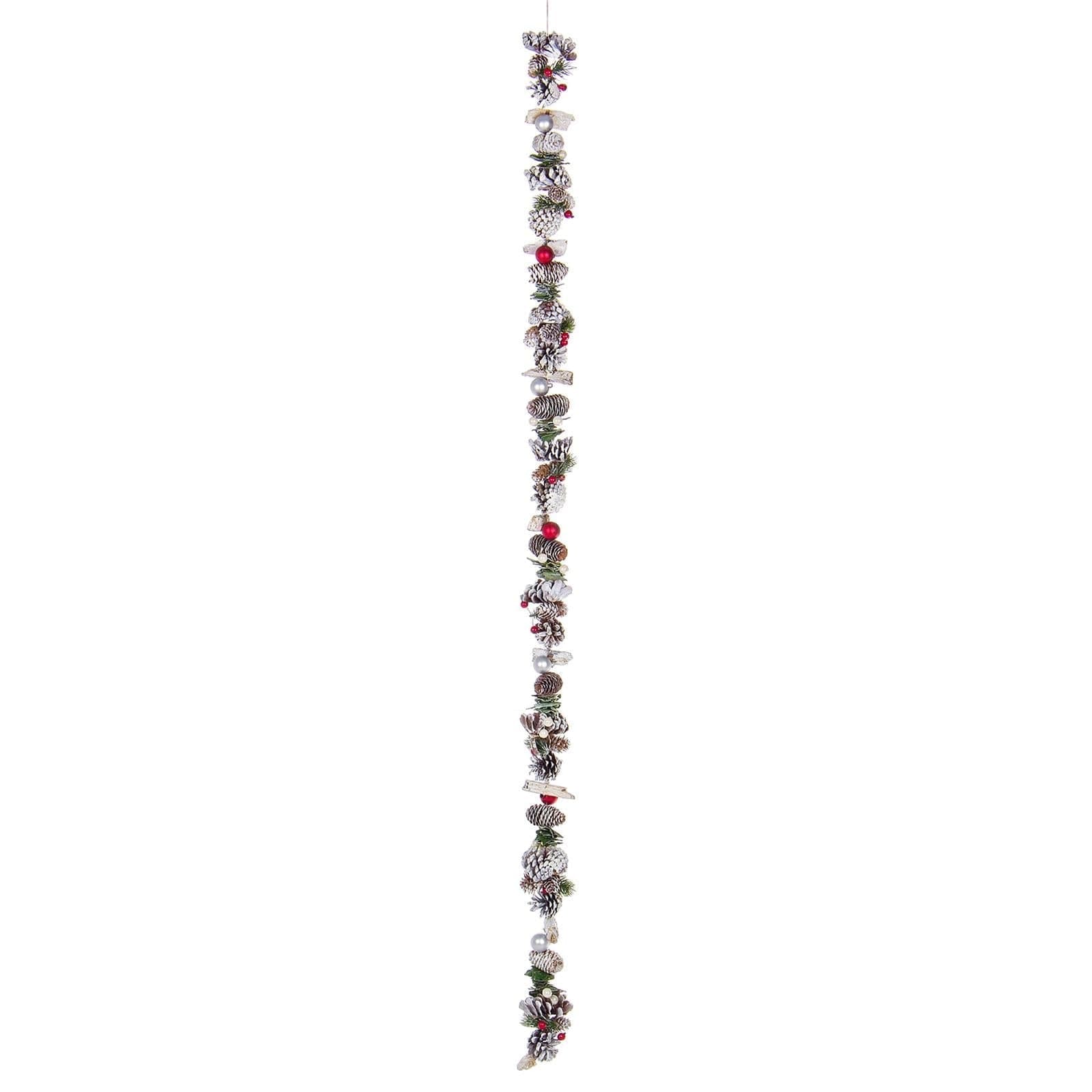 Ghirlanda natalizia 150 cm festone neige decorazione realistica con pigne - 2
