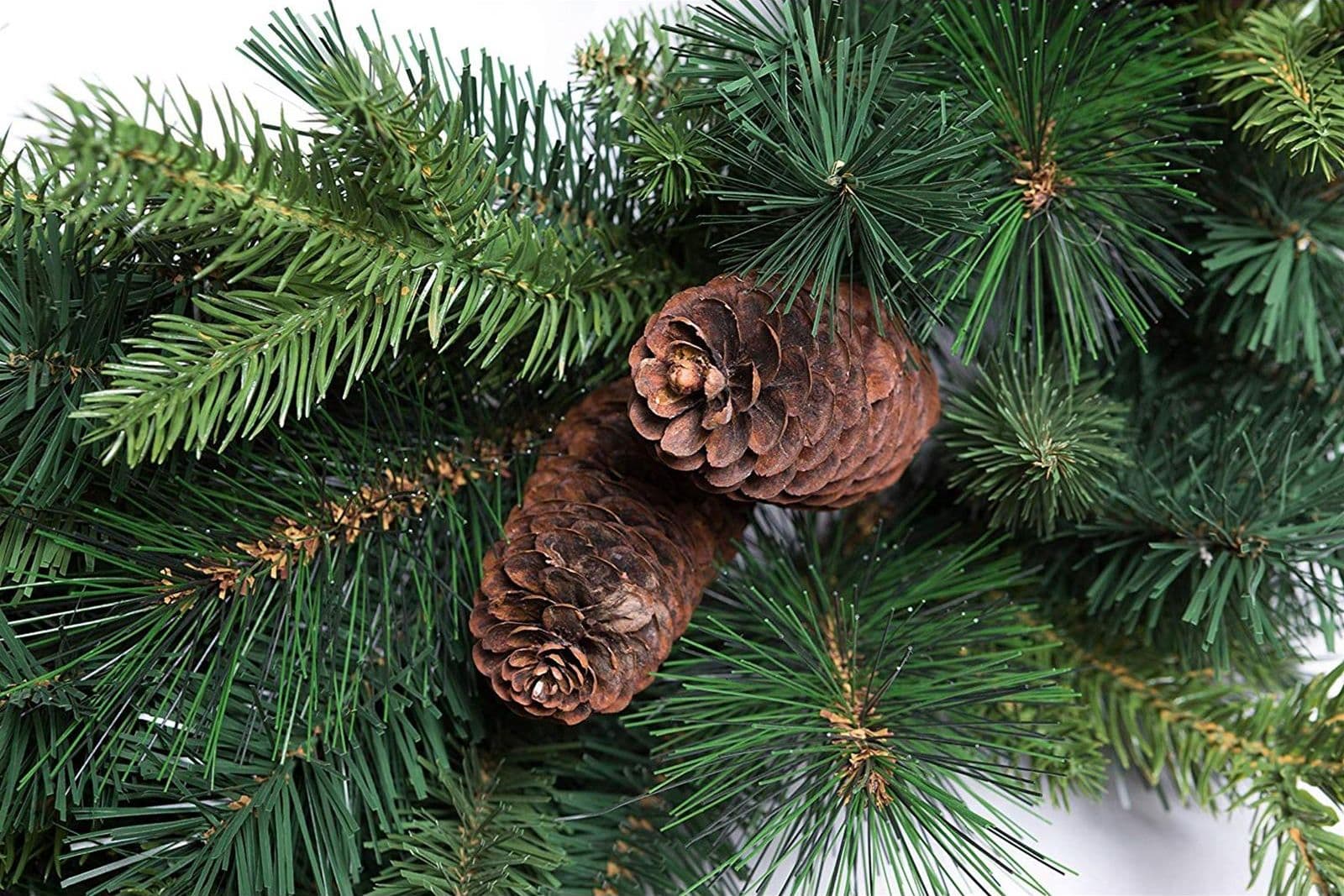 Ghirlanda tonda corona dietro porta dietroporta con pigne pvc pe festone natale - 2