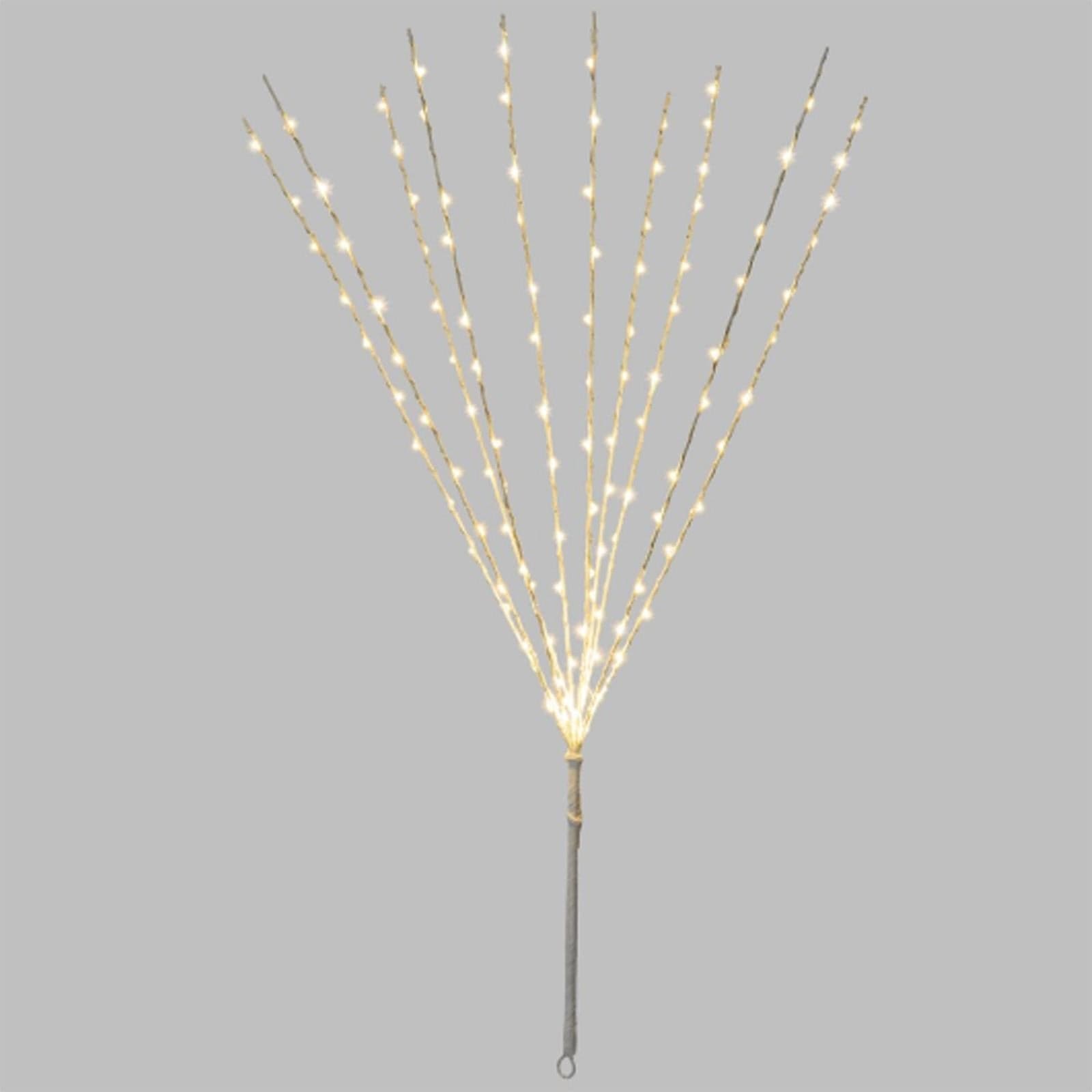 Luci di natale micro led ramo sferico decorazione bianco 120 led luce calda 75 cm esterno - 3