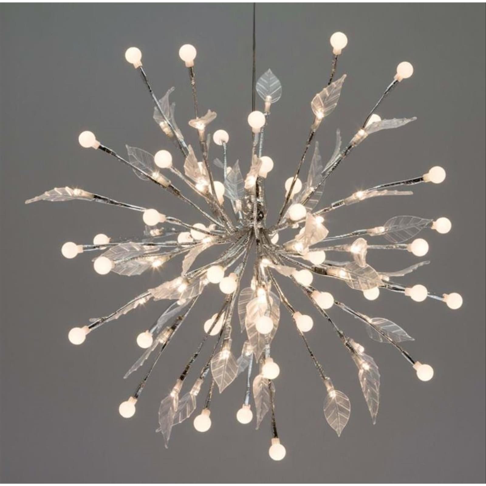 Ramo decorato con foglie e luci a led luce calda decorazione natalizia Ø 40 cm - 2