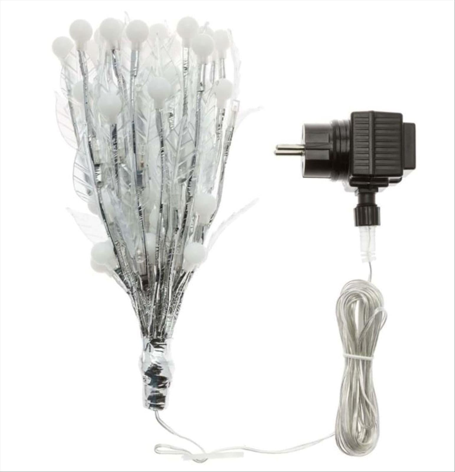 Ramo decorato con foglie e luci a led luce calda decorazione natalizia Ø 40 cm - 3
