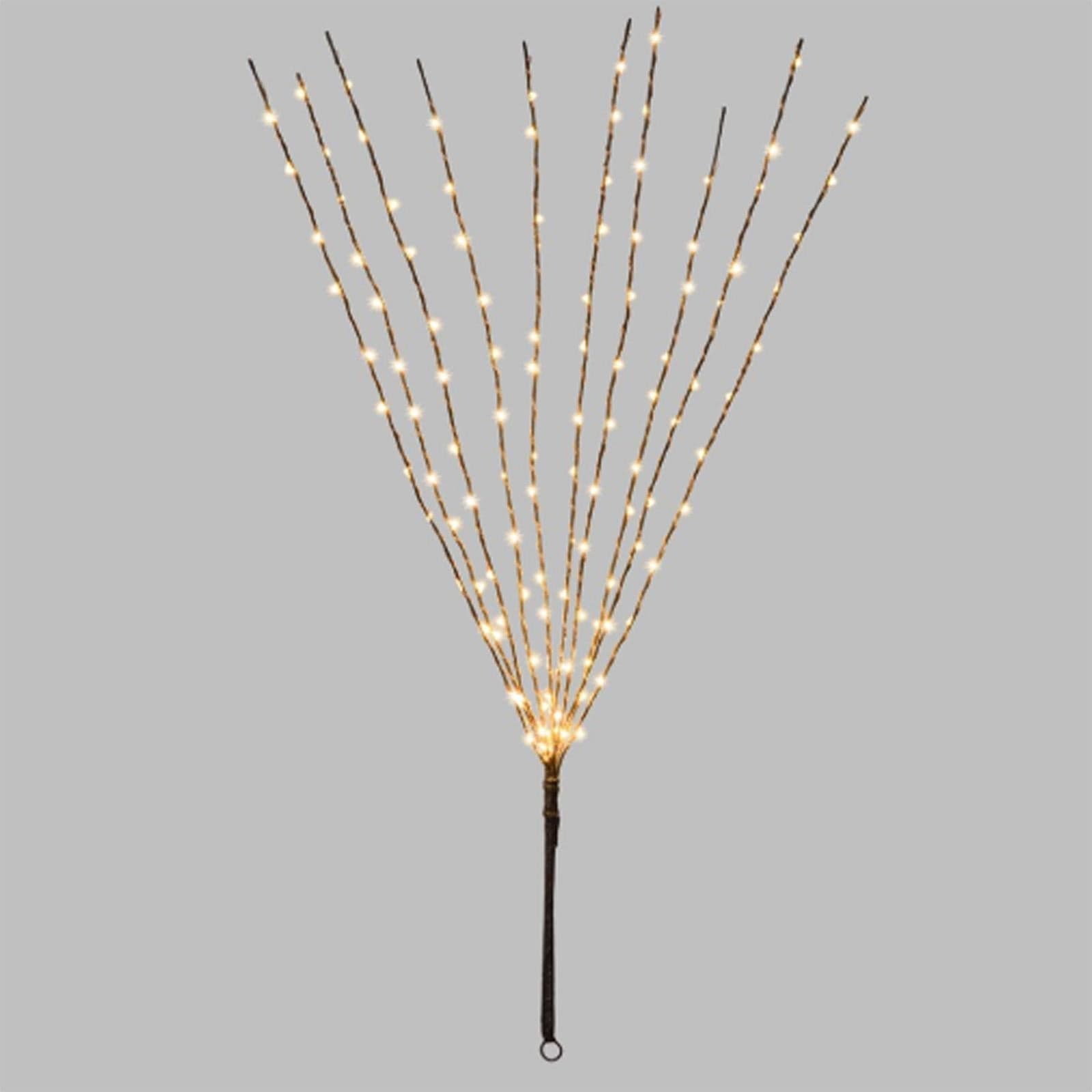 Luci di natale micro led ramo sferico decorazione rame 120 led luce calda 75 cm esterno - 3