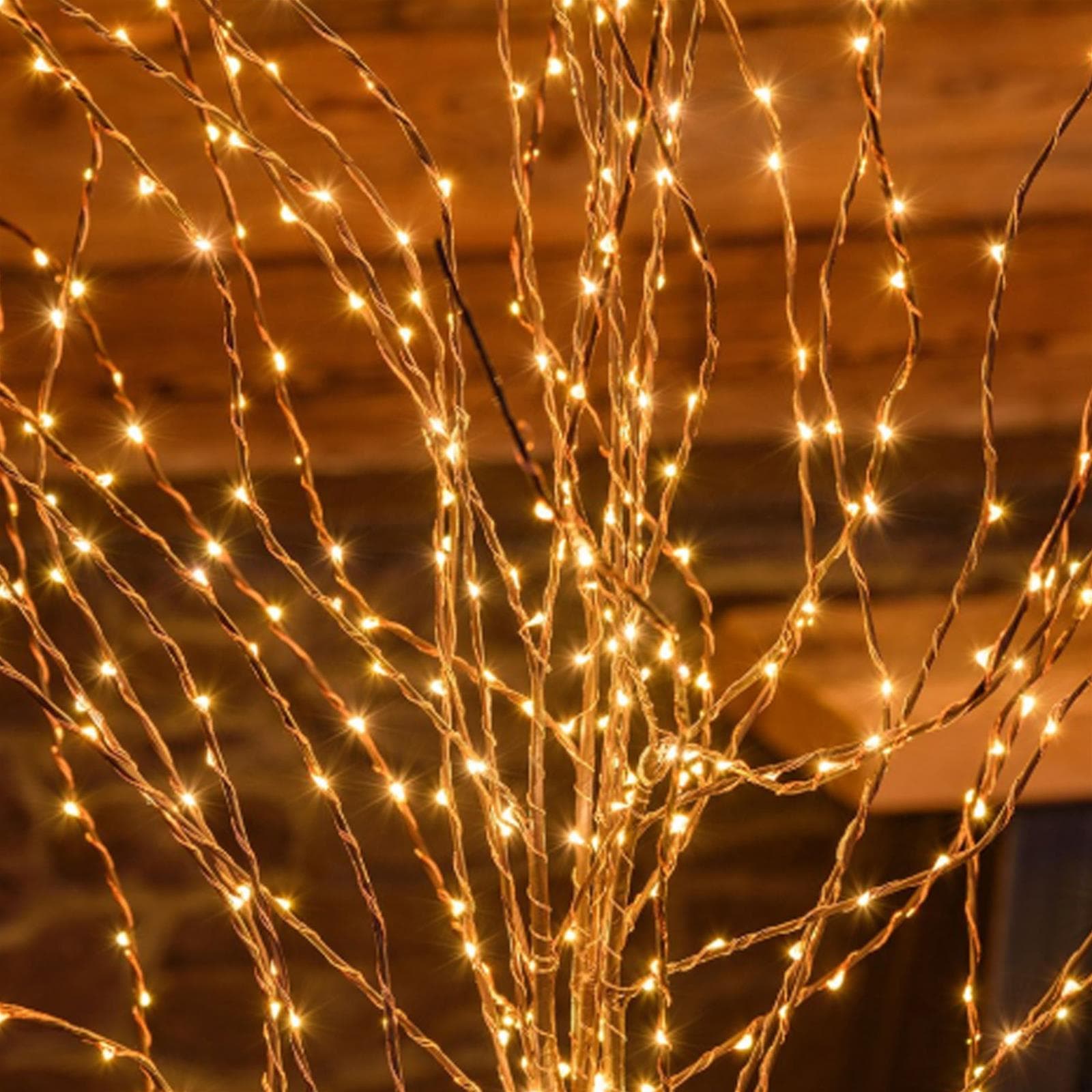 Luci di natale micro led ramo sferico decorazione rame 576 led luce calda 180 cm esterno - 3