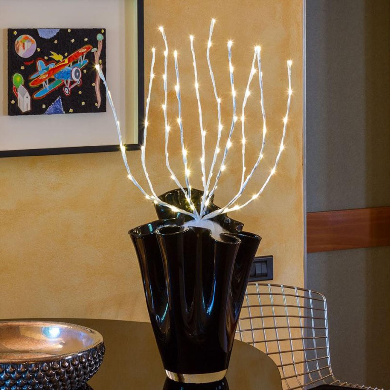 Ramo led modellabile bianco luce calda decorazione da esterno 75 cm 10 rami - 2