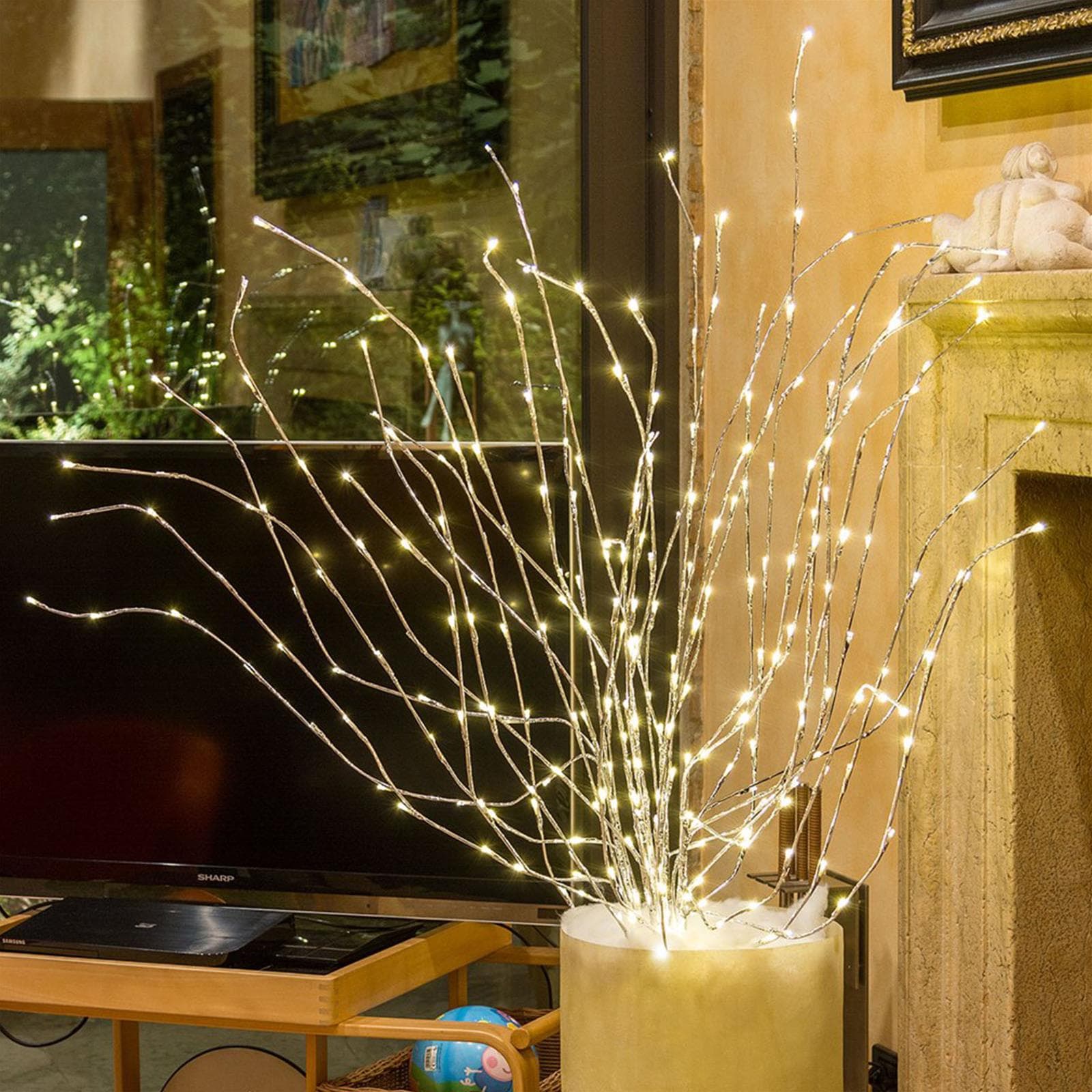 Ramo argento con 288 Led bianco caldo da Ø5mm per interno ed esterno - 2