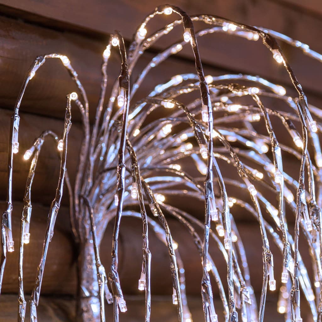 Ramo cadente luminoso cascata di luci a LED bianco freddo effetto flash decorazione natalizia per esterno interno - 2