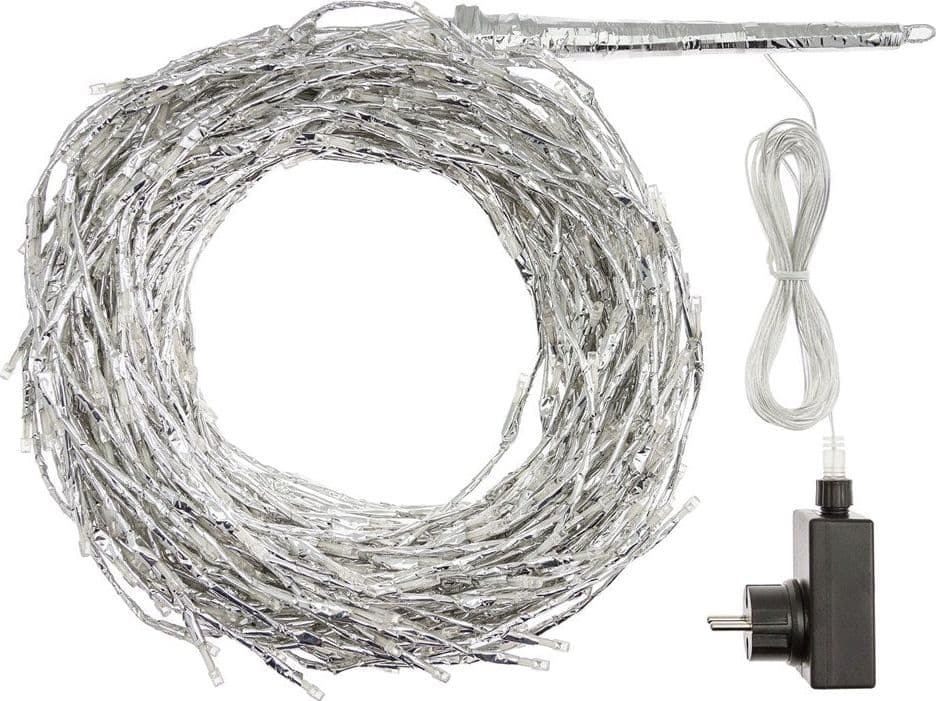 Ramo cadente luminoso cascata di luci a LED bianco freddo effetto flash decorazione natalizia per esterno interno - 6