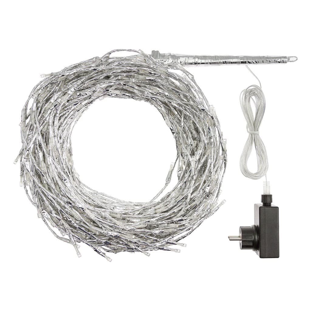 Ramo cadente luminoso cascata di luci a LED bianco freddo effetto flash decorazione natalizia per esterno interno - 6