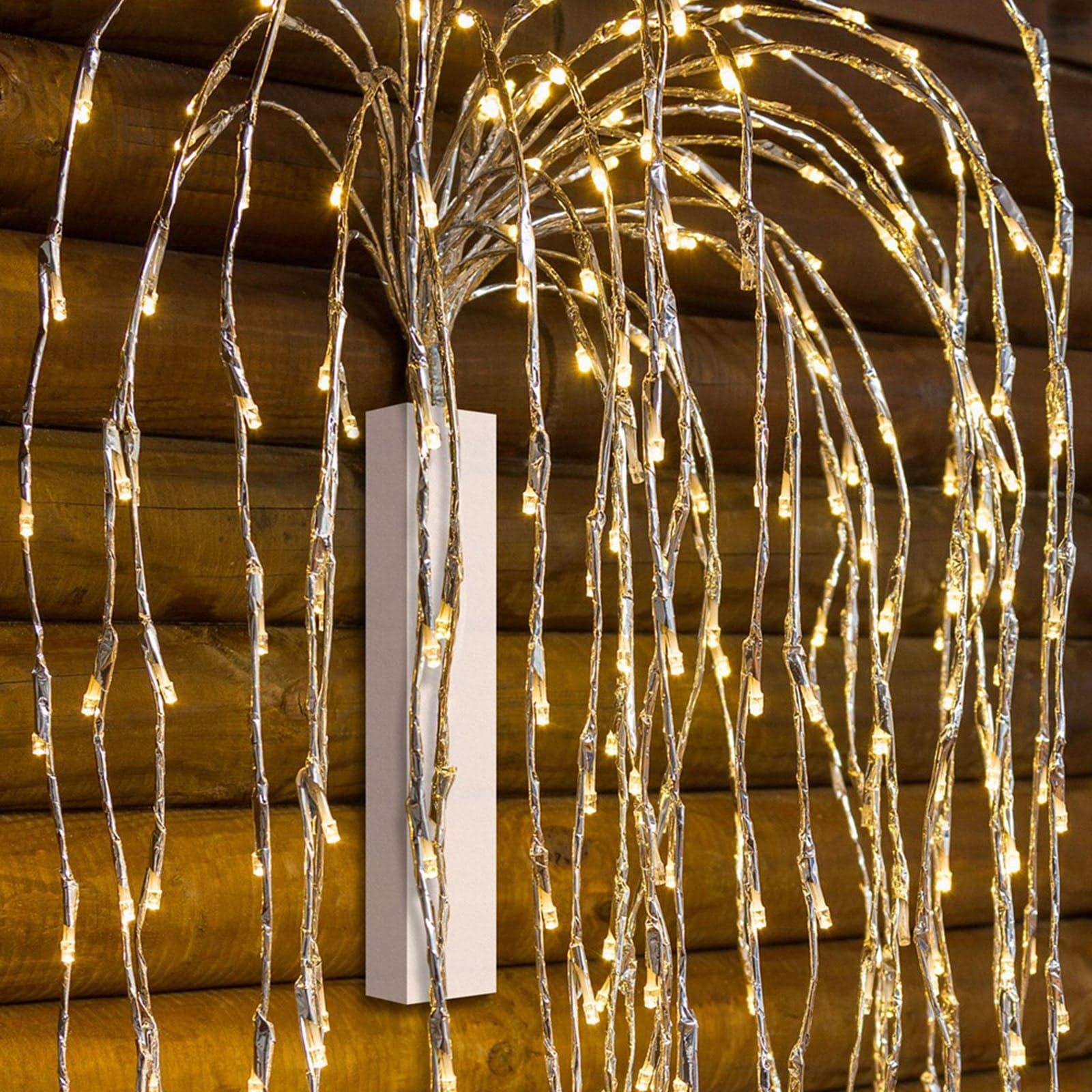 Supporto per salici o rami luminosi in alluminio bianco per decorazioni natalizie - 2