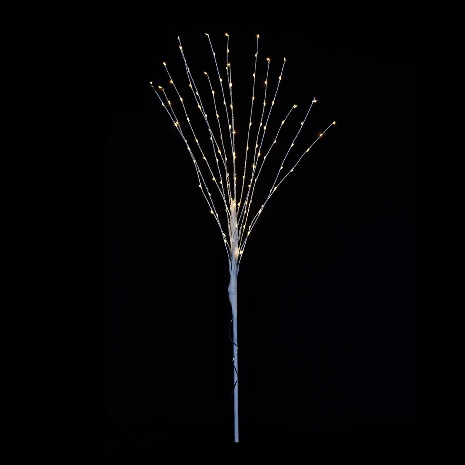 Ramo luminoso con ciuffi bianchi 120 nanoled a luce calda decorazione natalizia - 2