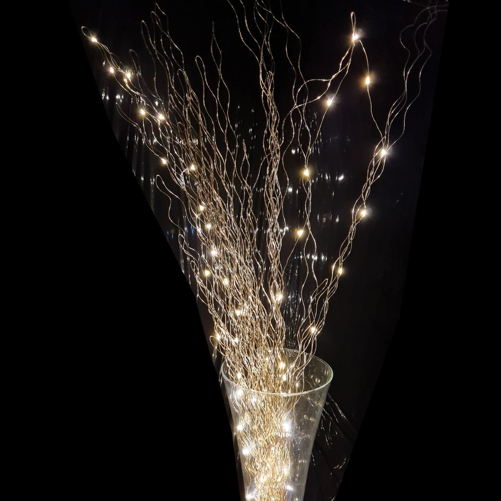 Ramo luminoso con ciuffi di nanoled decorazione natalizia in metallo - 2
