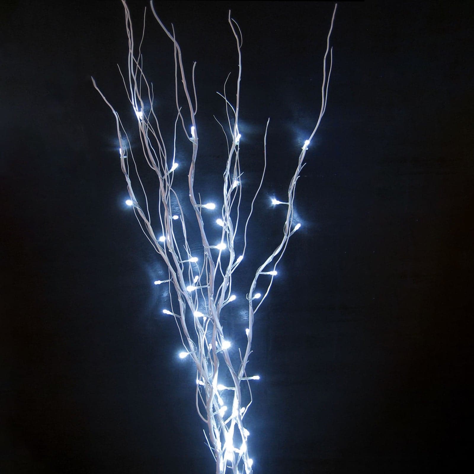 Rami luminosi con 5 rami avorio a 50 led batteria da 120 cm uso interno - 2