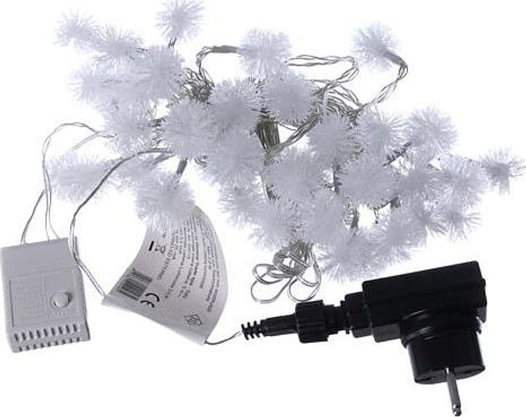 Catena luminosa con 20 fiocchi di neve luce fredda per uso interno 2,8 mt - 5
