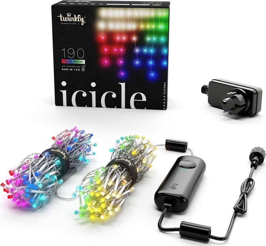 Tenda luminosa a Led Stalattite Twinkly RGB e Bianco caldo, 5 x h 0,6 metri