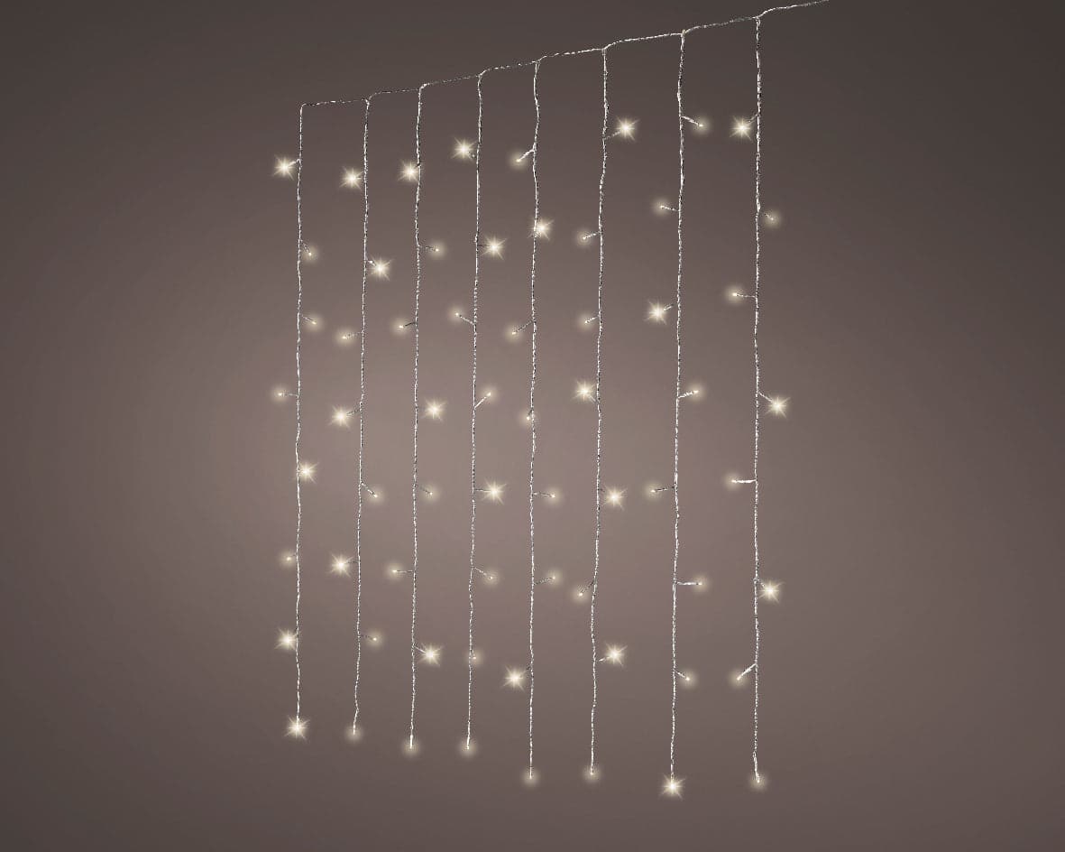 Cascata a LED a luce calda con cavo trasparente decorazione per esterno - 2
