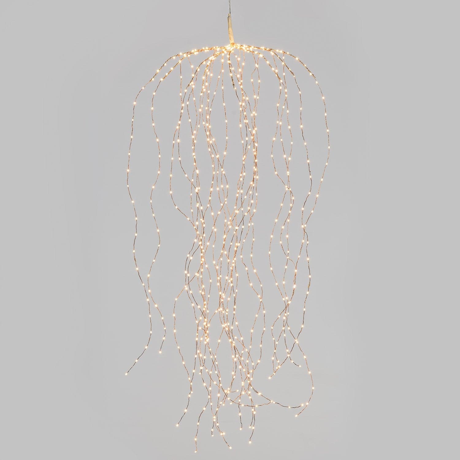 Cascata di luci con microled bianco caldo per esterno decorazione natalizie - 5
