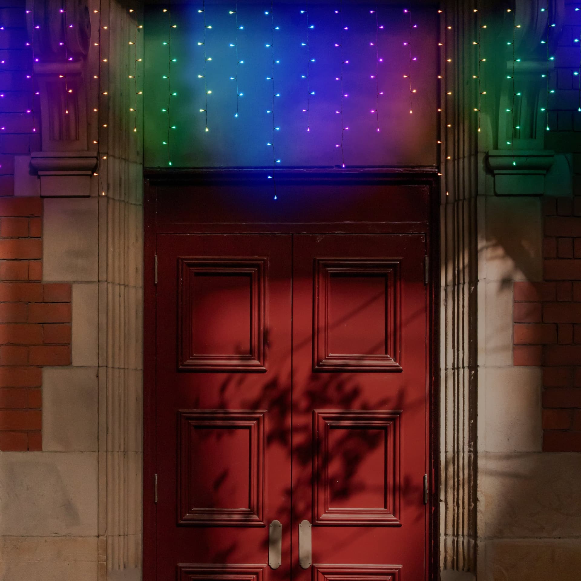 Tenda luminosa 225 led multicolor di Natale cascata da interno ed esterno 500 cm - 12