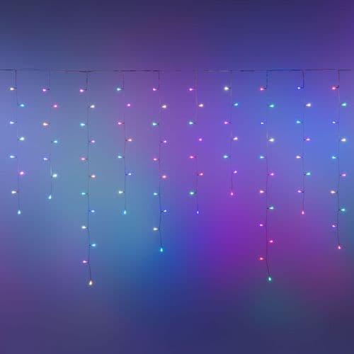 Tenda luminosa 225 led multicolor di Natale cascata da interno ed esterno 500 cm - 3