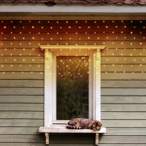 Cascata luci con led per esterno decorazione natalizie 320 cm - 5