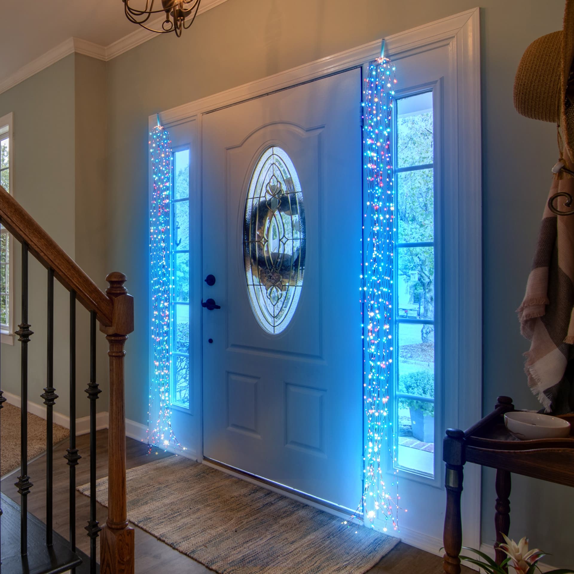 Cascata luminosa Multicolor catena microled decorazione natalizie per esterno ed interno - 5