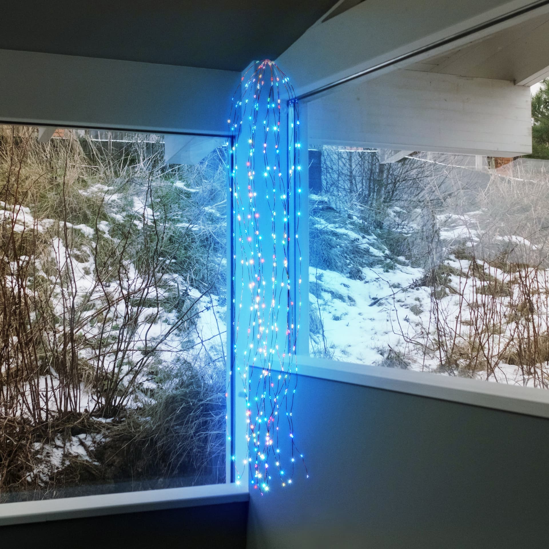 Cascata luminosa Multicolor catena microled decorazione natalizie per esterno ed interno - 6