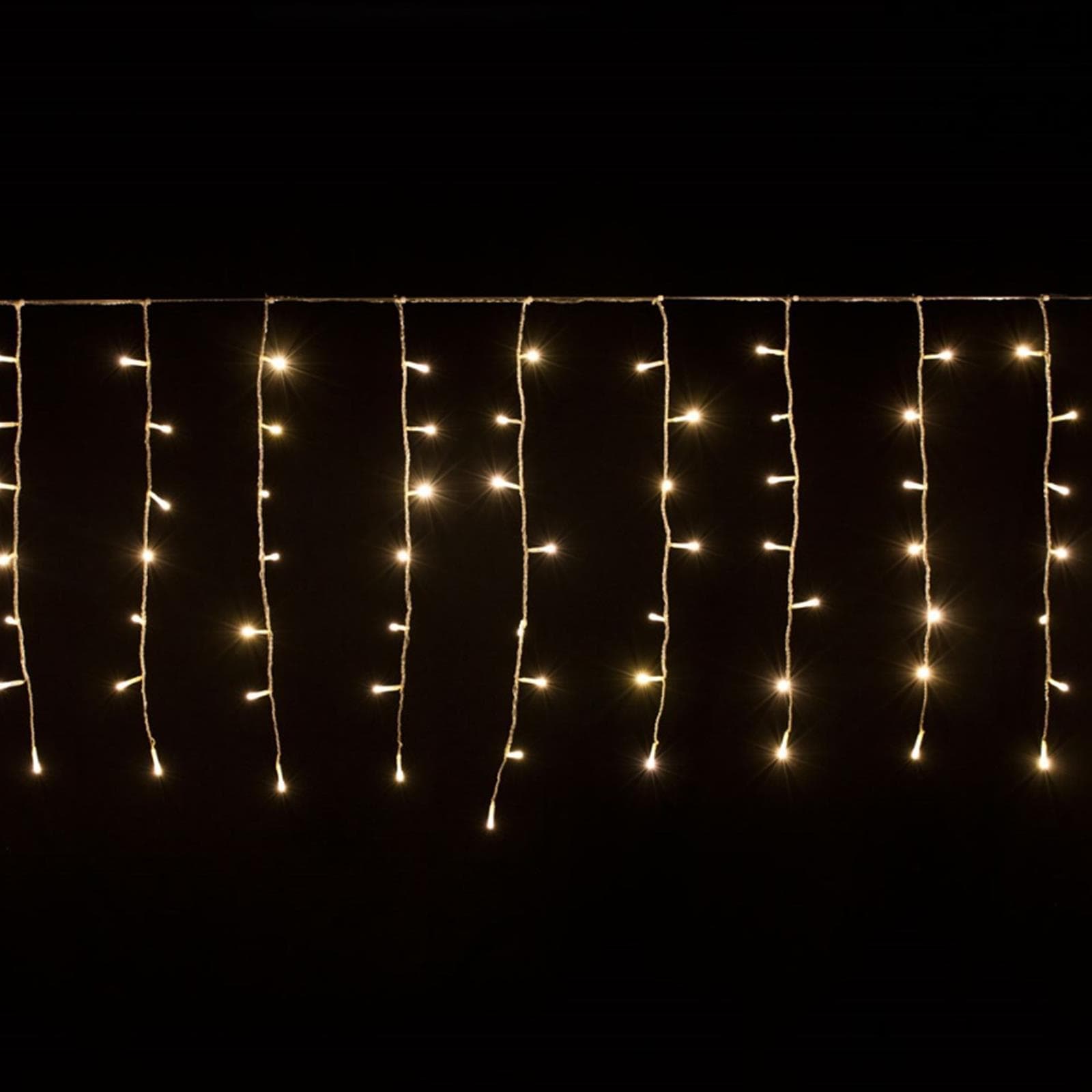 Tenda luminosa 132 led luci di Natale cascata da esterno luce calda - 2