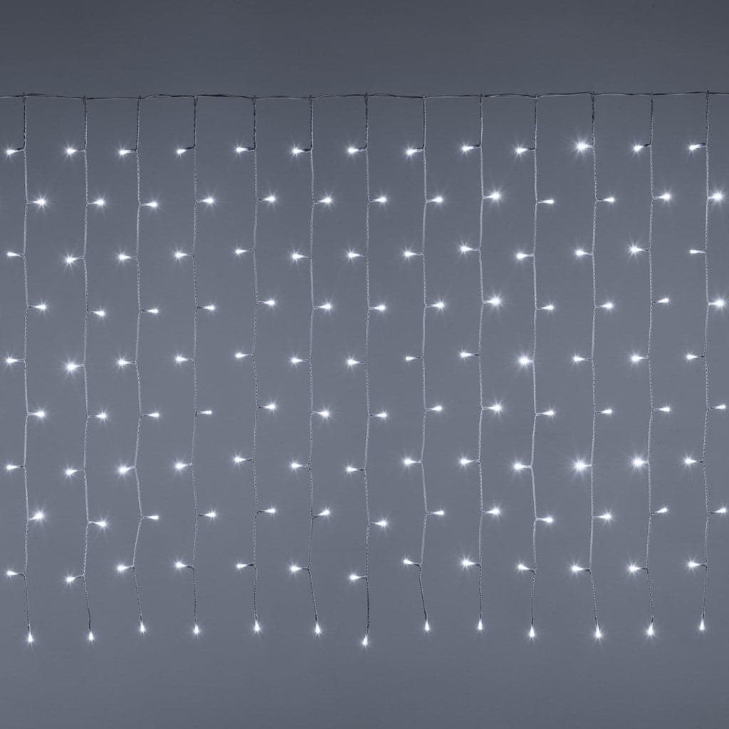 Tenda luminosa con led a luce bianca con cavo bianco decorazione per esterno - 2