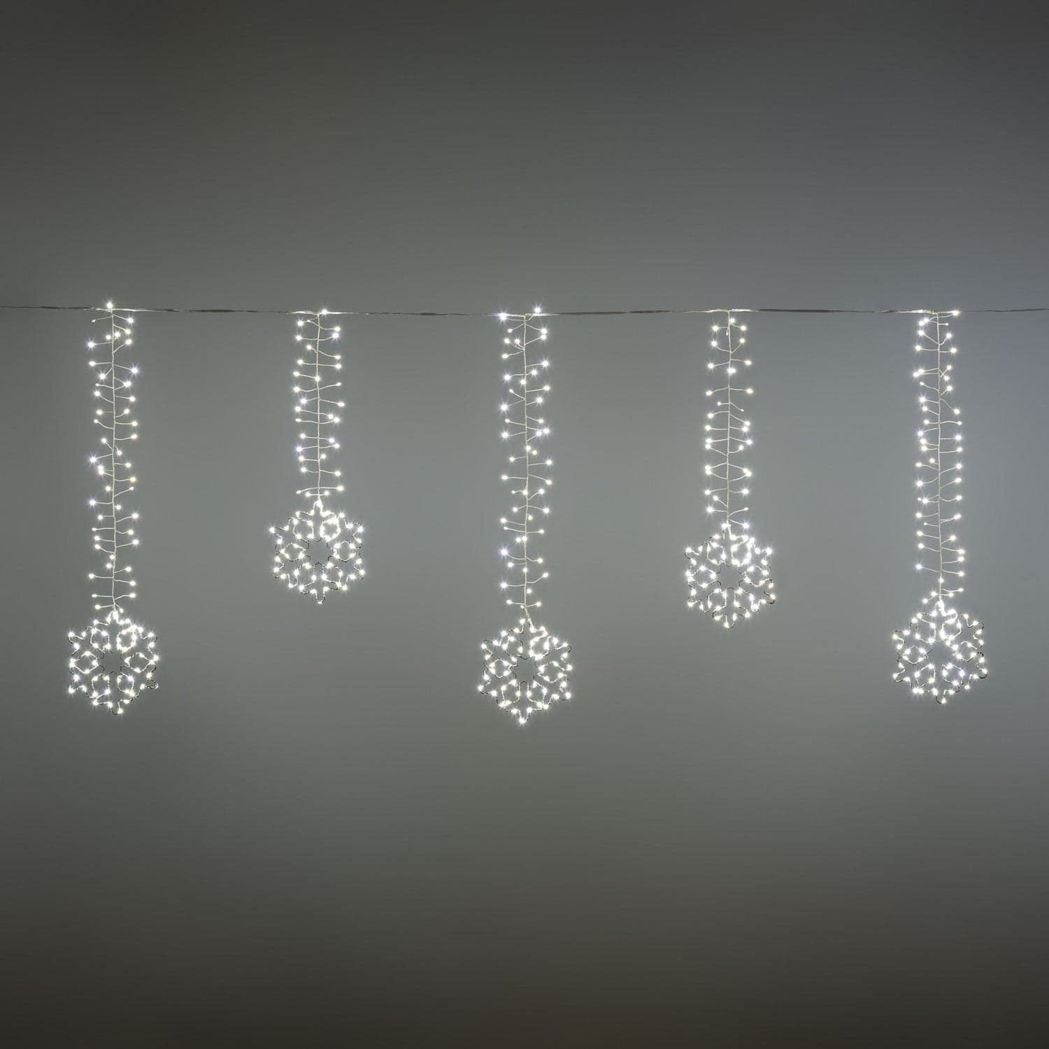 Cascata stalattite decorata cristalli di neve luminosi con led a luce fredda per esterno e interno - 3