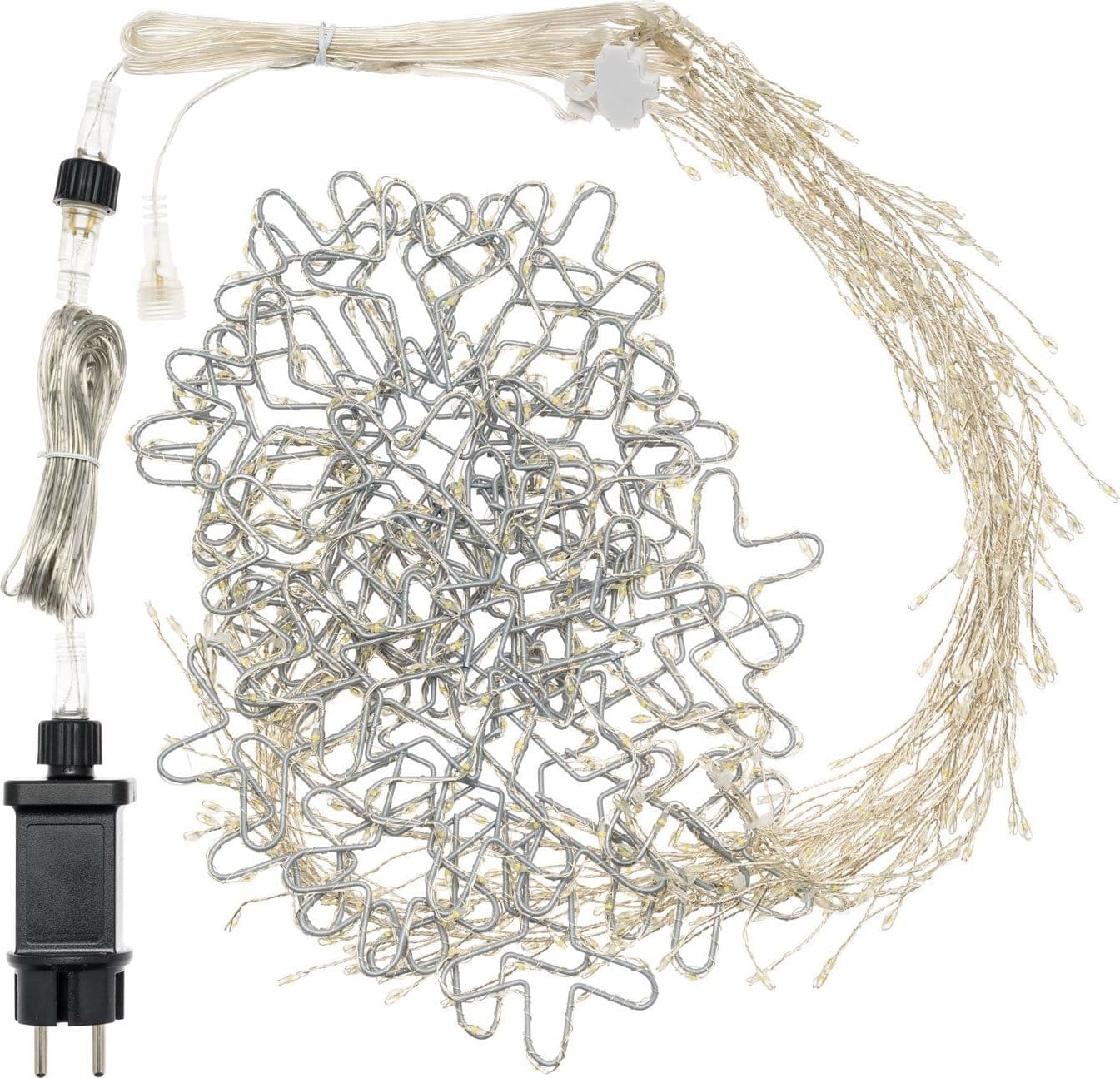 Cascata stalattite decorata cristalli di neve luminosi con led a luce fredda per esterno e interno - 5