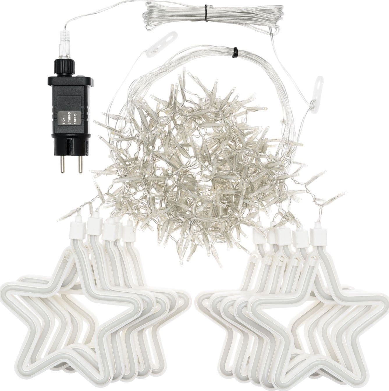 Stalattite decorata con stelle luminose con led SMD Neon bianco caldo per interno ed esterno - 2