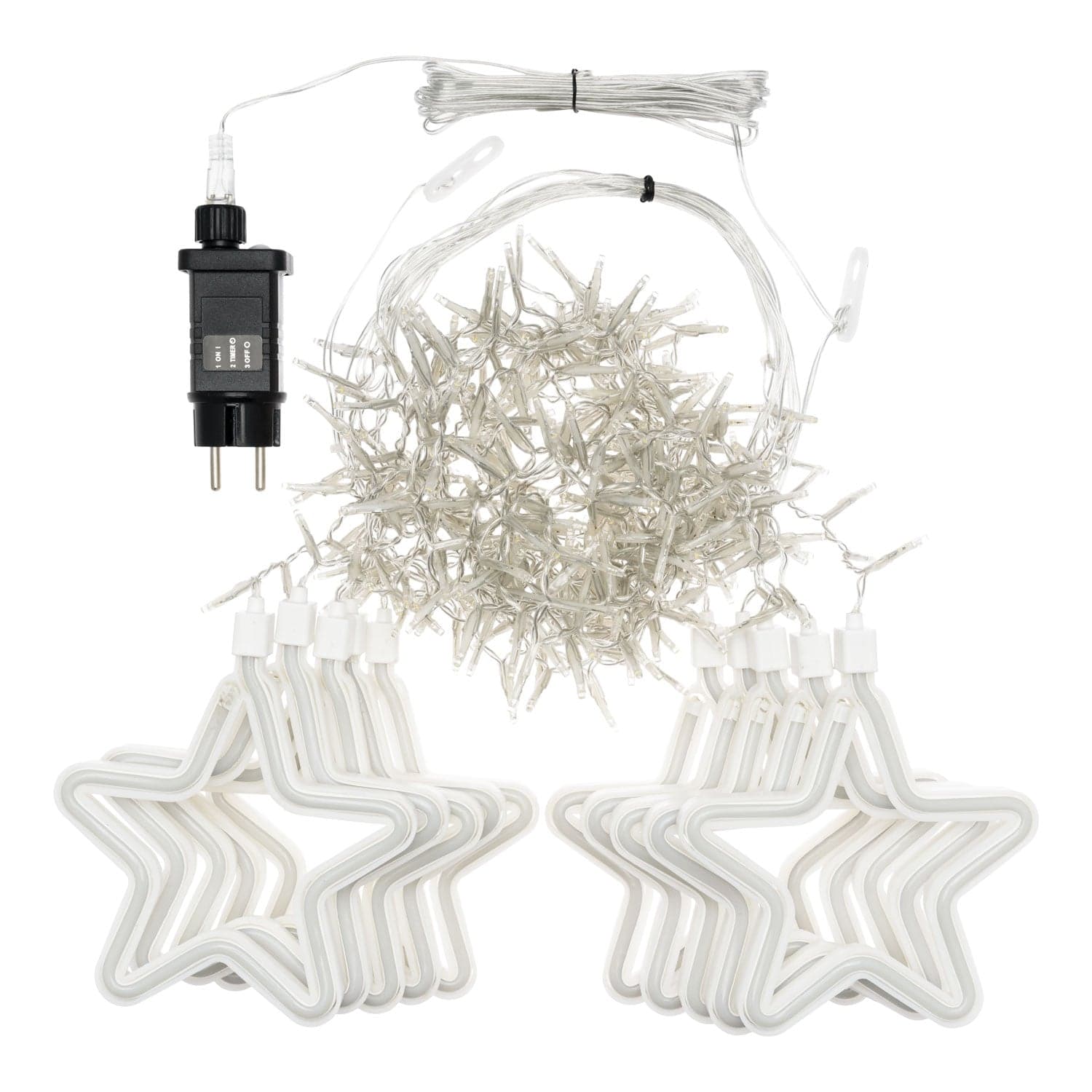 Stalattite decorata con stelle luminose con led SMD Neon bianco caldo per interno ed esterno - 2
