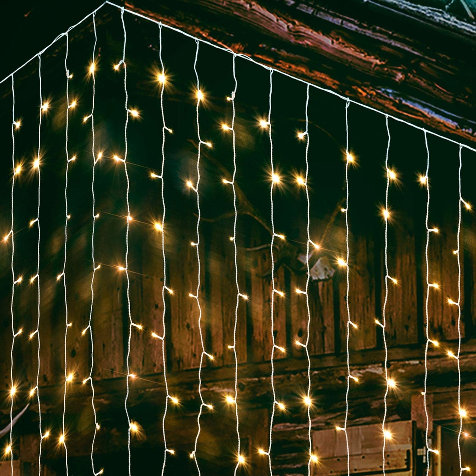 Tenda luminosa con led luci di Natale cascata da esterno ed interno - 2