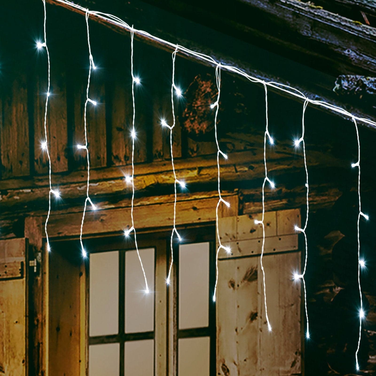Tenda luminosa con led luci di Natale cascata da esterno ed interno - 5